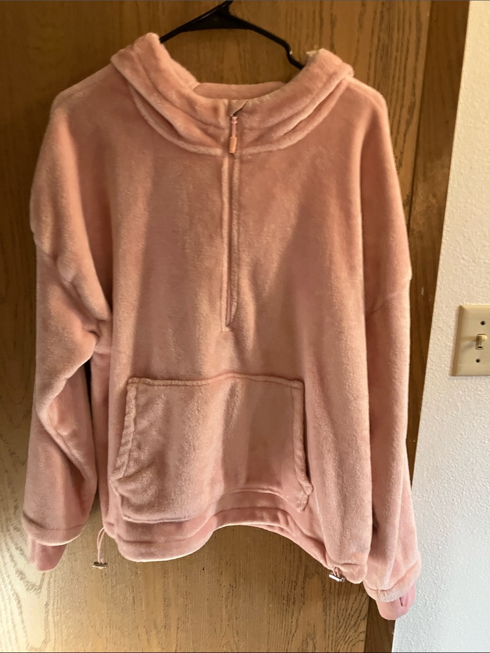 Athletic Works Plush Half-Zip Cowl Neck Pullover - Light Pink